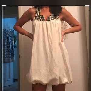 MM couture white racer back bubble dress